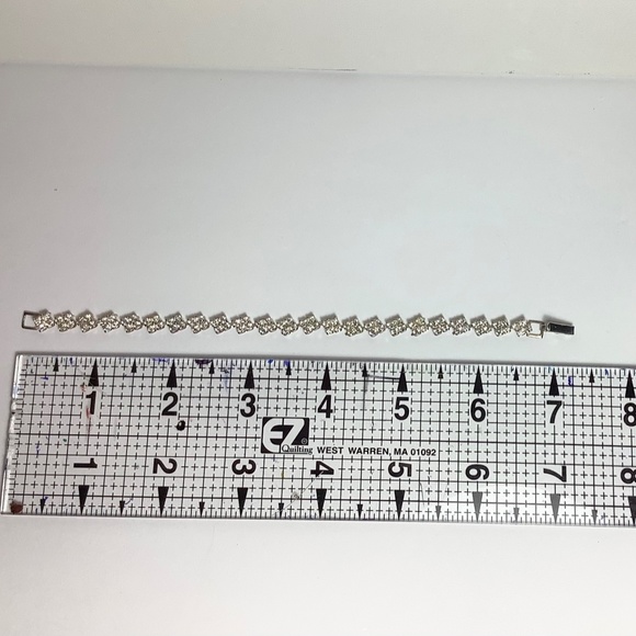 Rhinestone and sterling silver tennis bracelet. - Picture 2 of 2